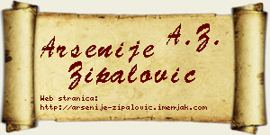Arsenije Zipalović vizit kartica